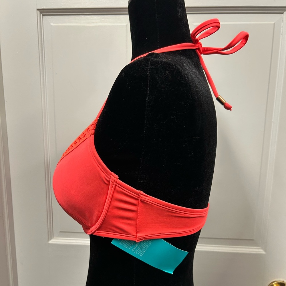 New Swimwear padded wire 36C H&M pink bikini bathing suit summer beach pool sun - Picture 2 of 9